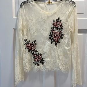 Sheer Lace Top Size Small
